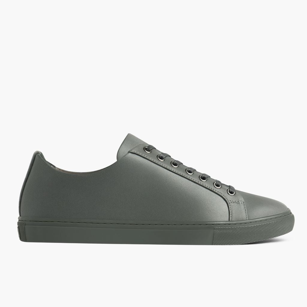Grey Full-Grain leather Sneakers - Goodyear randsaumur og táhluti