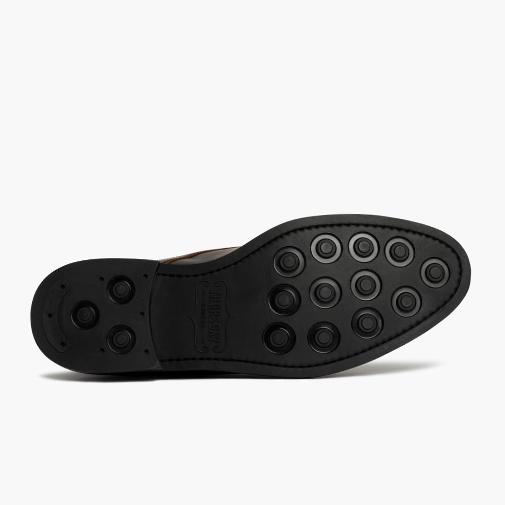 High-Traction Rubber Outsole & Lug Tread Pattern on Cadet Rich Mahogany Leðurstígvél fyrir Karla