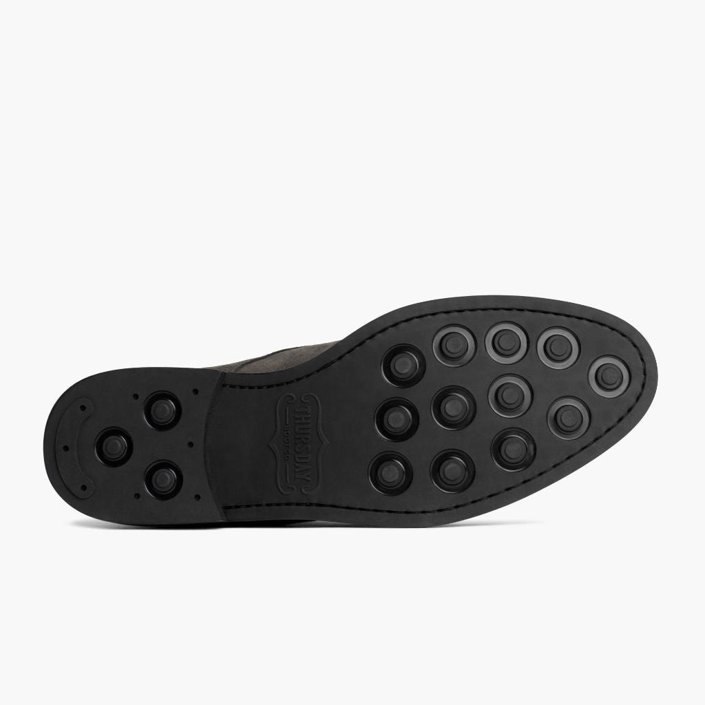 High-Traction Rubber Outsole & Lug Tread Pattern on Cadet Shadow Grey Leðurstígvél fyrir Karla
