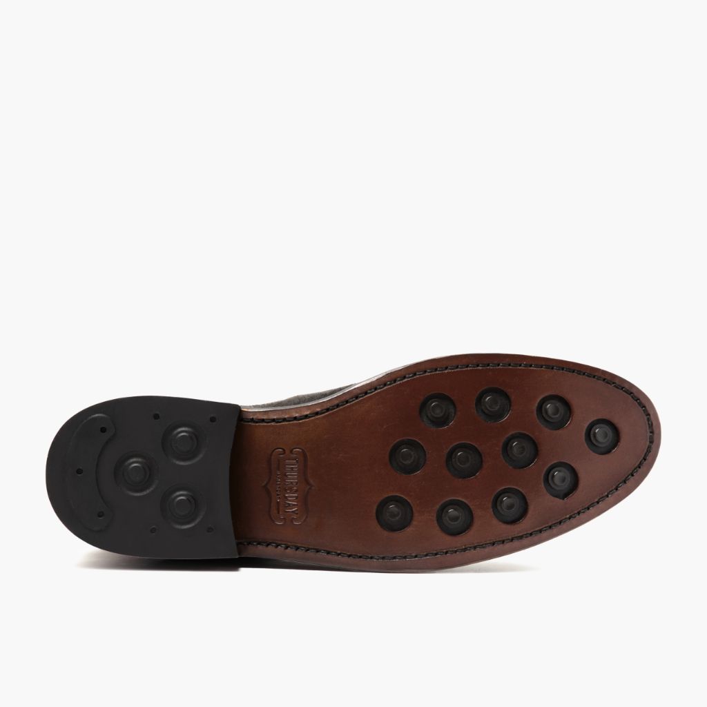 High-Traction Rubber Outsole & Lug Tread Pattern on Cavalier Shadow Grey Leðurstígvél fyrir Karla