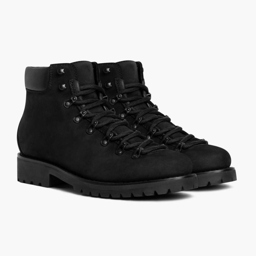 Commander Svartur Matte Leather Boots fyrir karla