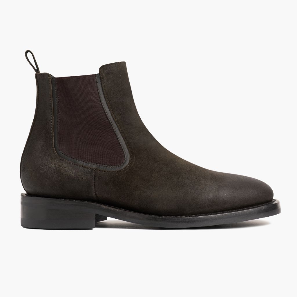 Olive Goatskin Suede Leather Boots - Goodyear randsaumur og táhluti