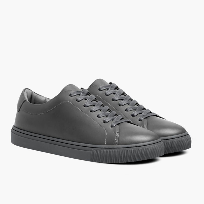Encore Steel Grey Leather Sneakers fyrir karla