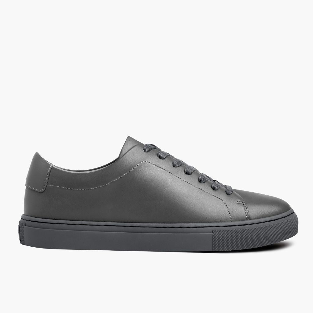 Grey Full-Grain leather Sneakers - Goodyear randsaumur og táhluti