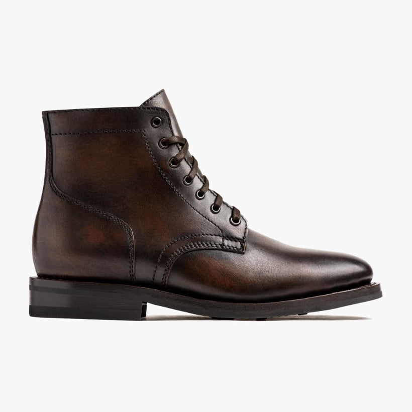 President Svartur Coffee Leather Boots fyrir karla