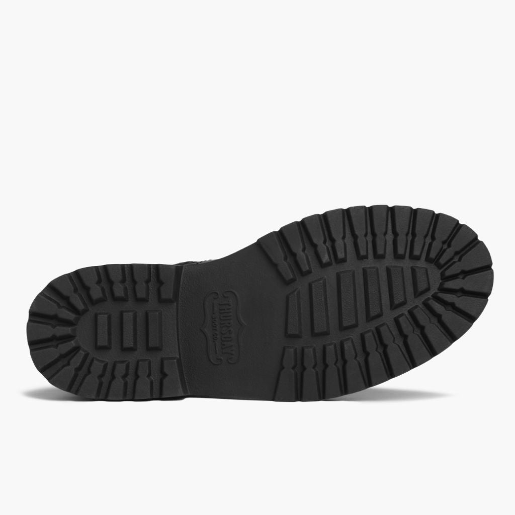 High-Traction Rubber Outsole & Lug Tread Pattern on Stomper Svartur (No Zipper) Leðurstígvél fyrir Karla For Men