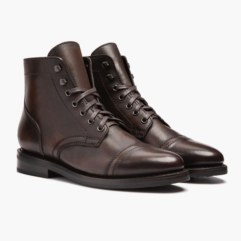 Captain Svartur Coffee Leather Boots fyrir konur