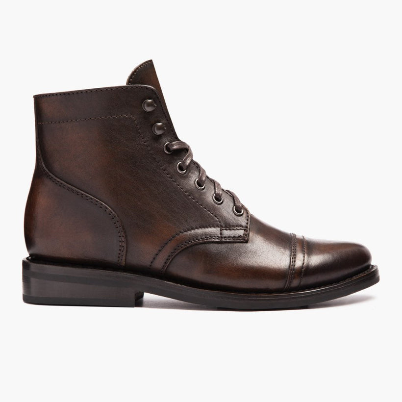 Captain Svartur Coffee Leather Boots fyrir konur