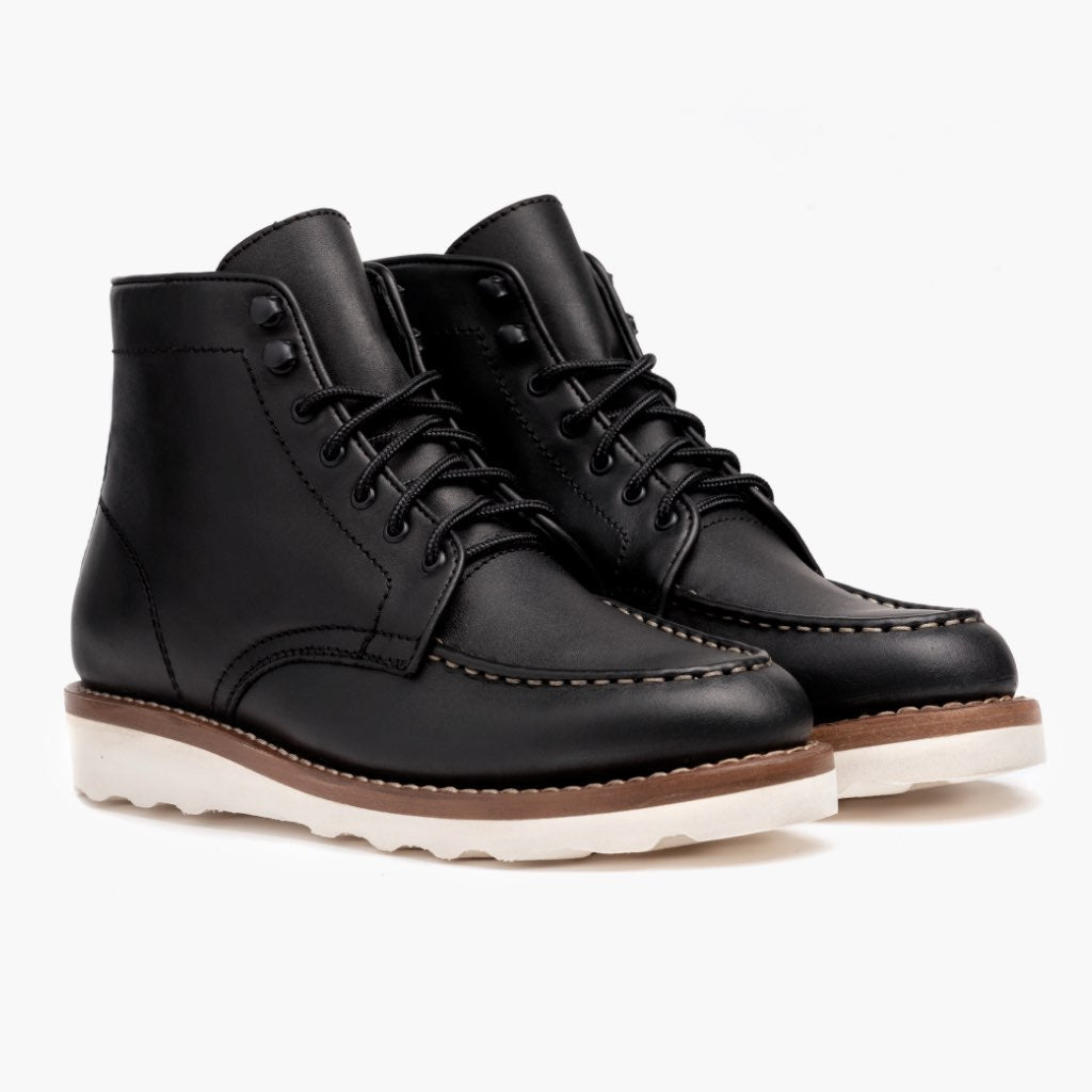 Black Full-Grain leather Boots - Goodyear randsaumur og táhluti