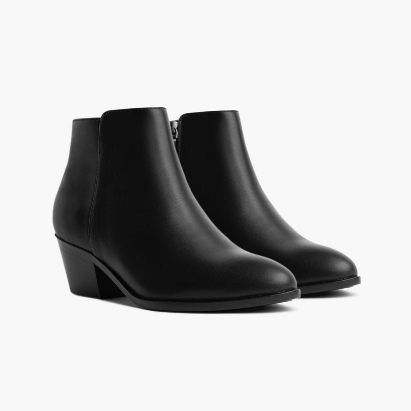 Downtown Svartur Leather Boots fyrir konur