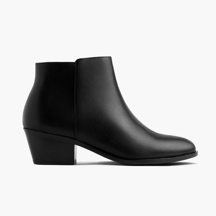 Downtown Svartur Leather Boots fyrir konur
