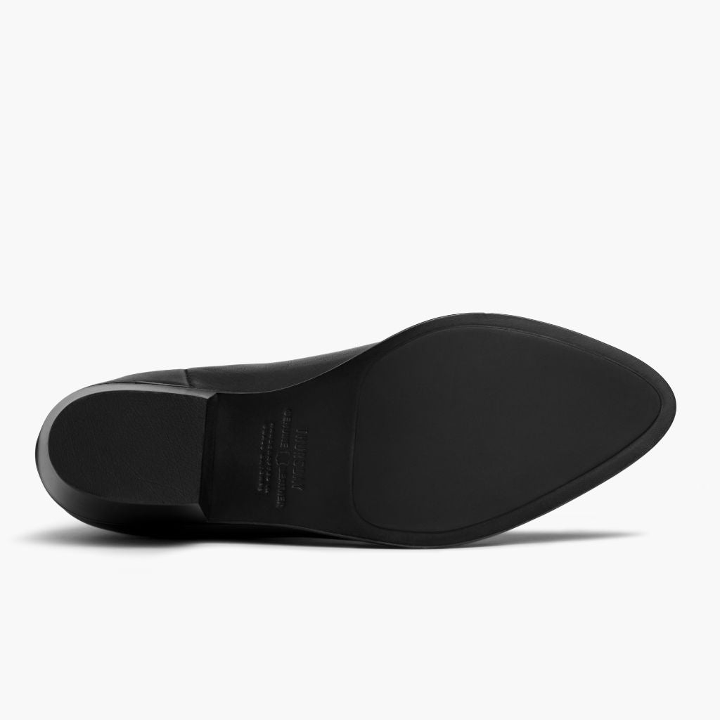 High-Traction Rubber Outsole & Lug Tread Pattern on Dreamer Bootie Svartur Leðurstígvél fyrir Konur