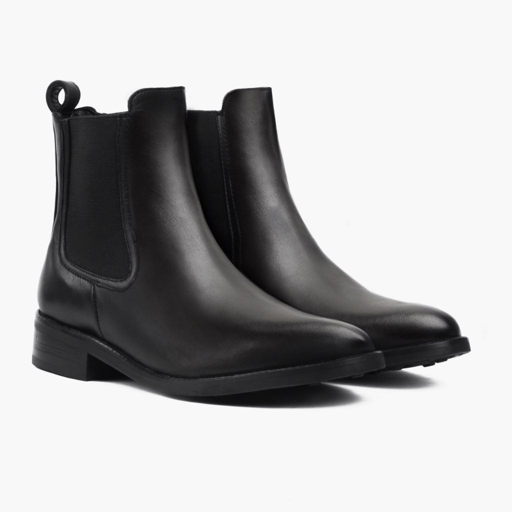 Black Full-Grain leather Boots - Goodyear randsaumur og táhluti
