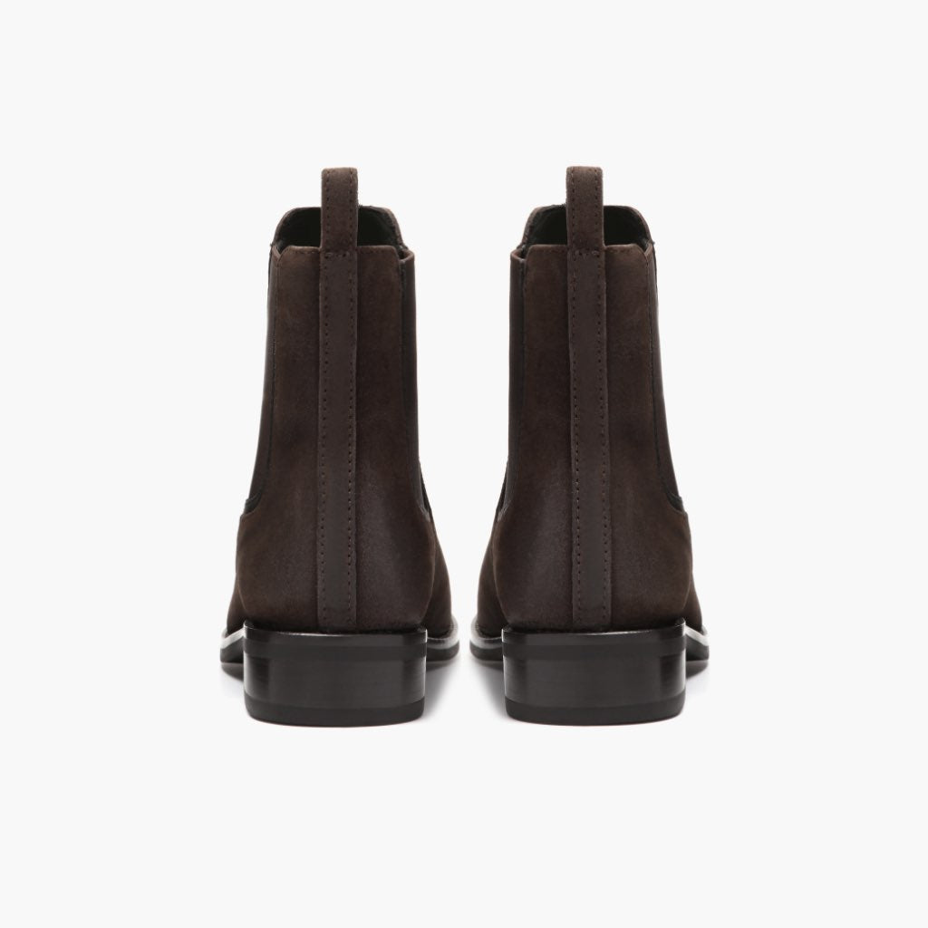 High-Traction Rubber Outsole & Lug Tread Pattern on Duchess Dark Brúnn Suede Leðurstígvél fyrir Konur