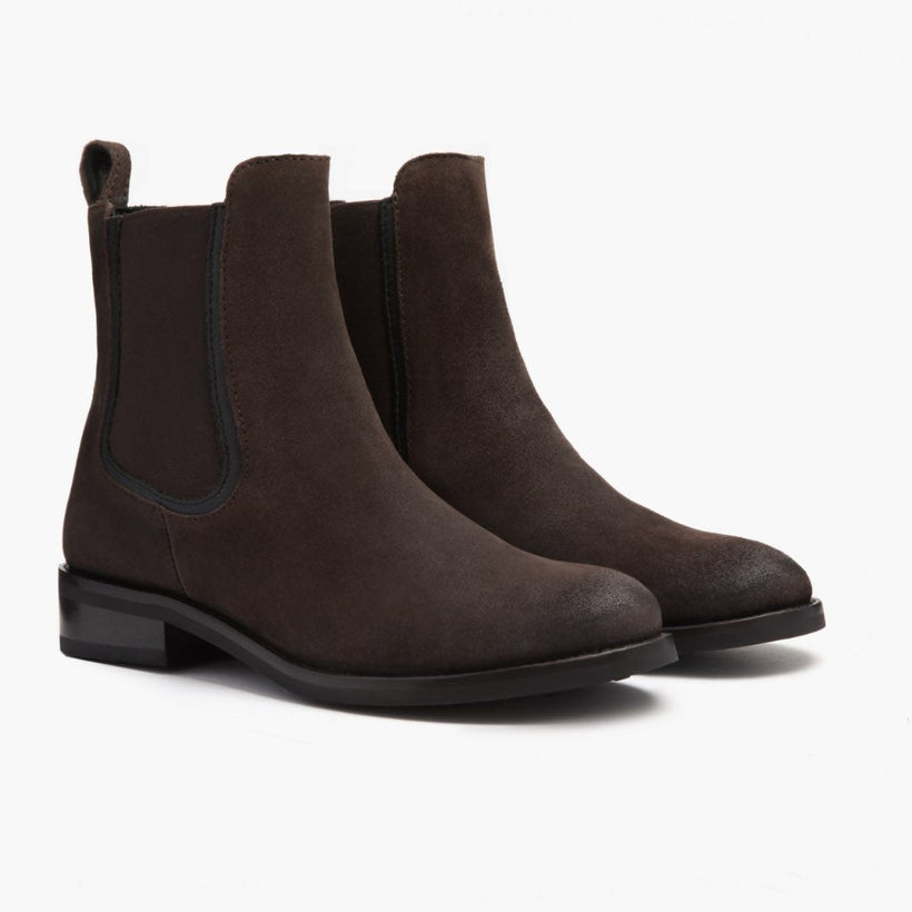 Duchess Dark Brúnn Suede Leðurstígvél fyrir Konur