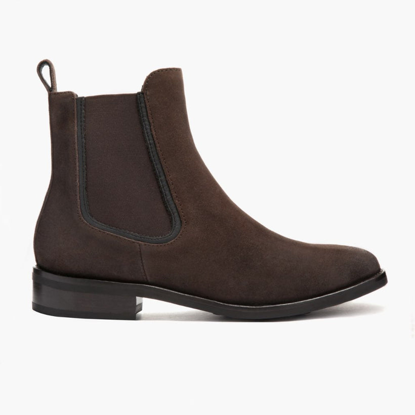 Duchess Dark Brúnn Suede Leðurstígvél fyrir Konur