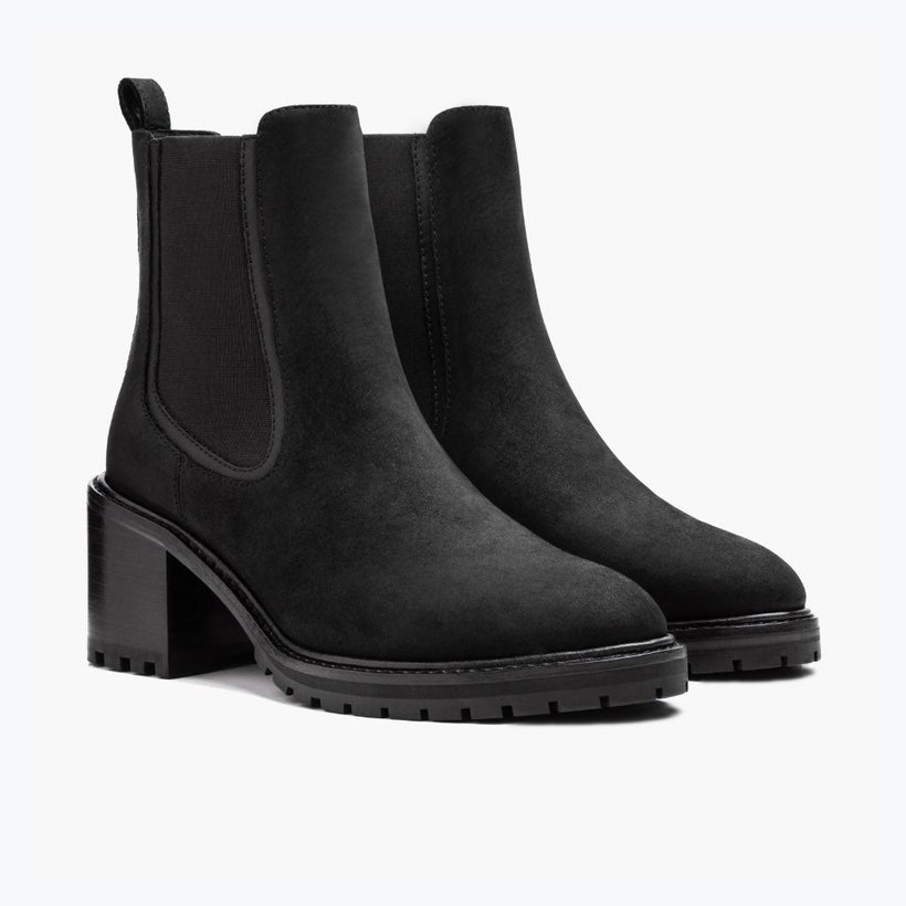 Knockout Svartur Matte Leather Boots fyrir konur