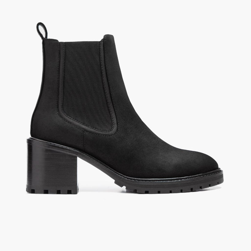 Knockout Svartur Matte Leather Boots fyrir konur