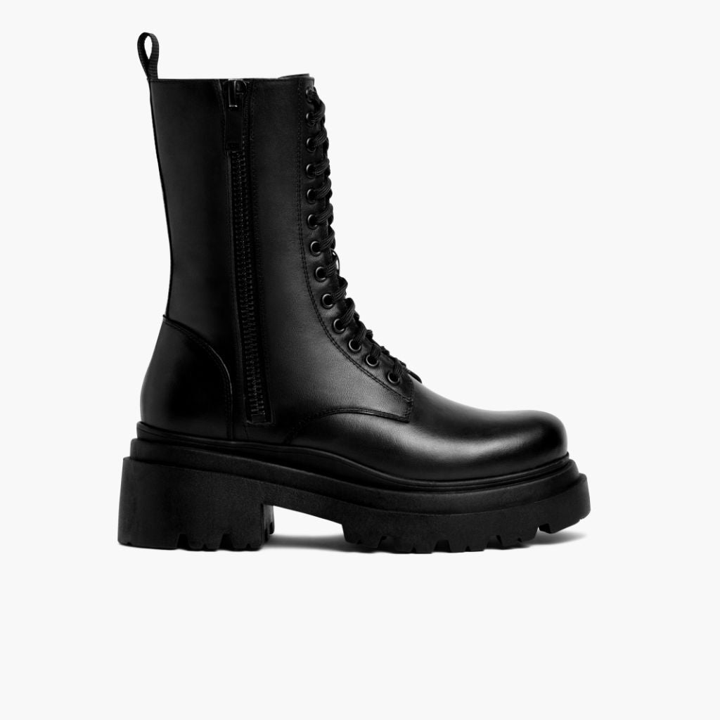 Black Full-Grain leather Boots - Goodyear randsaumur og táhluti