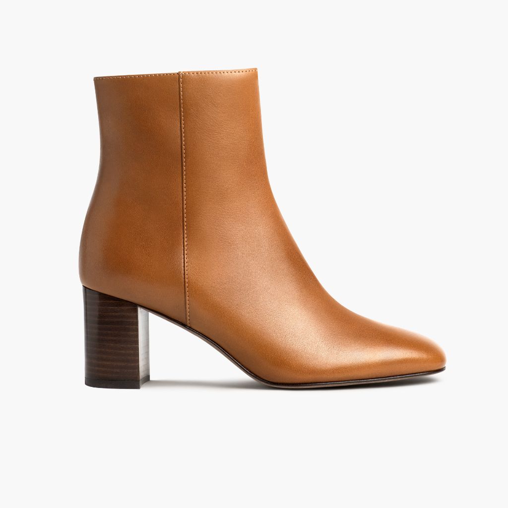 High Standard Toffee Leðurstígvél fyrir Konur in Tan Full-Grain Leather - Hliðarsýn | Kaupa á netinu