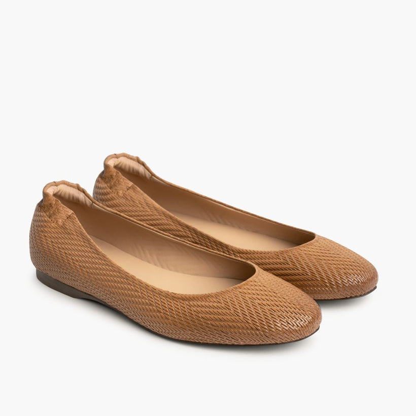 Scrunch Ljósbrúnn Embossed Leather Boots fyrir konur