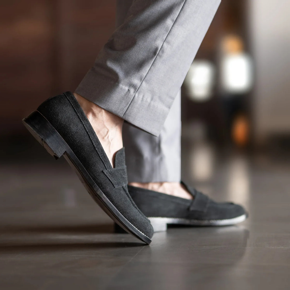 Orlaven Baxton Svartur Suede Leður lágskór fyrir Karla footwear image 10