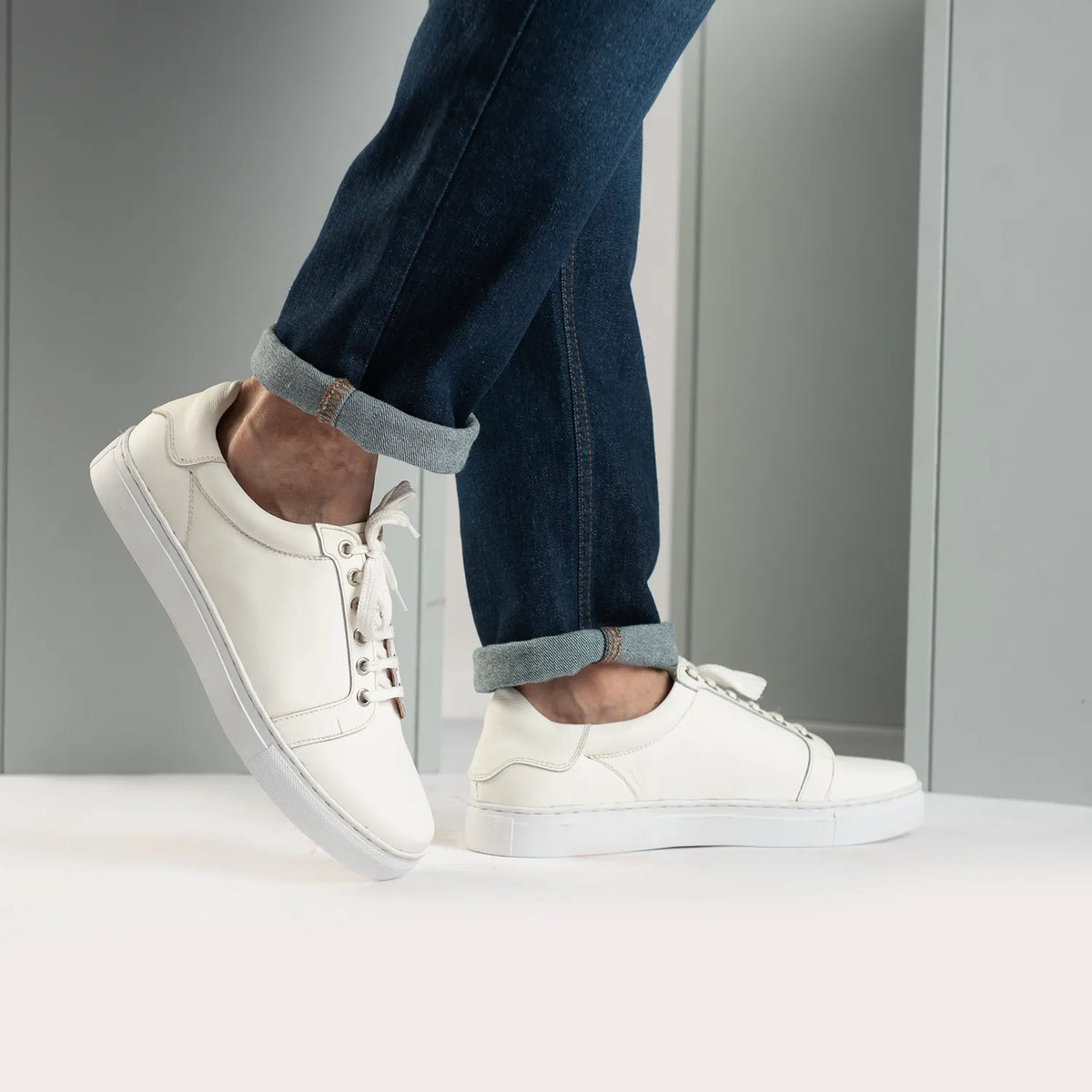Orlaven Carter Runn White Leðurstrigaskór fyrir Karla footwear image 10