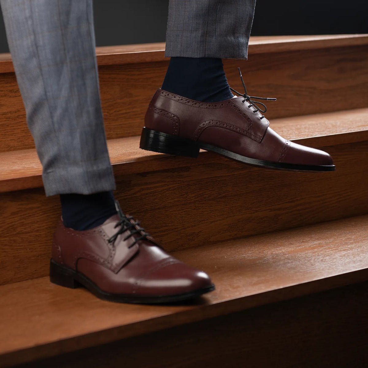 Orlaven Dirk Brogues Derby Vínrauður Leðurskór fyrir Karla footwear image 10