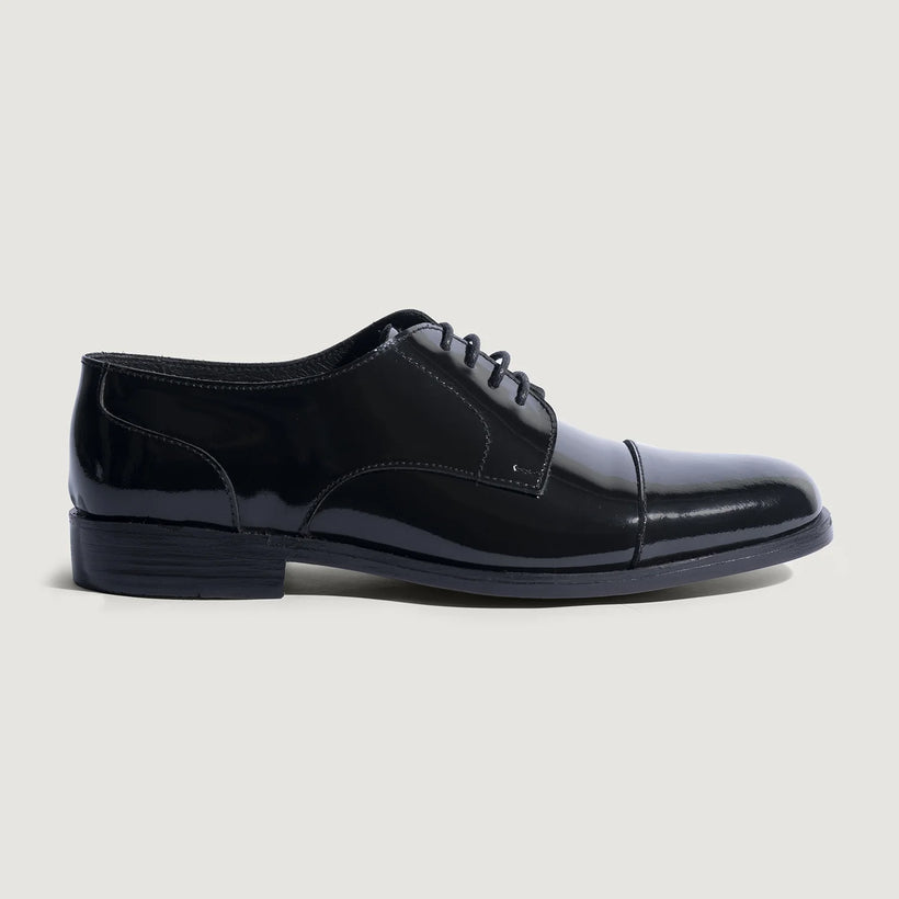 Attorney Derby Svartur Patent Leather Shoes fyrir karla