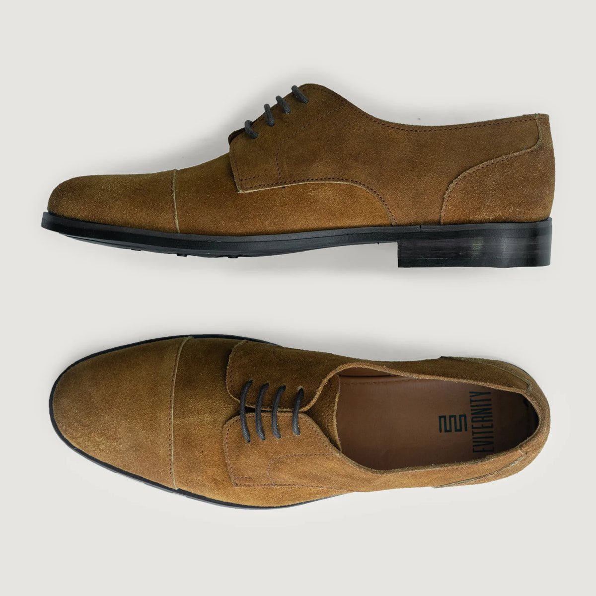 Attorney Derby Brown Suede Leather Shoes StudGuard For Men - Styrktur hæll og tvöfaldir saumar