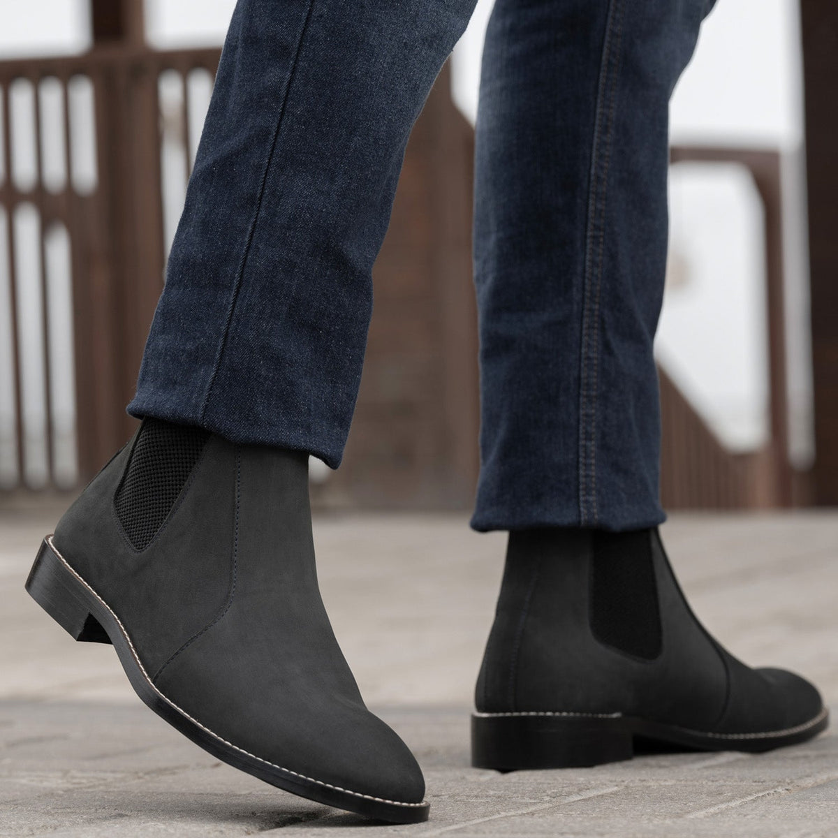 Styled On-Foot Perspective Demonstrating Ankle Fit & Silhouette on Model