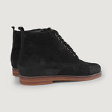 Authentic Goatskin Suede Grain Depth & Pull-Up Patina Texture Detail