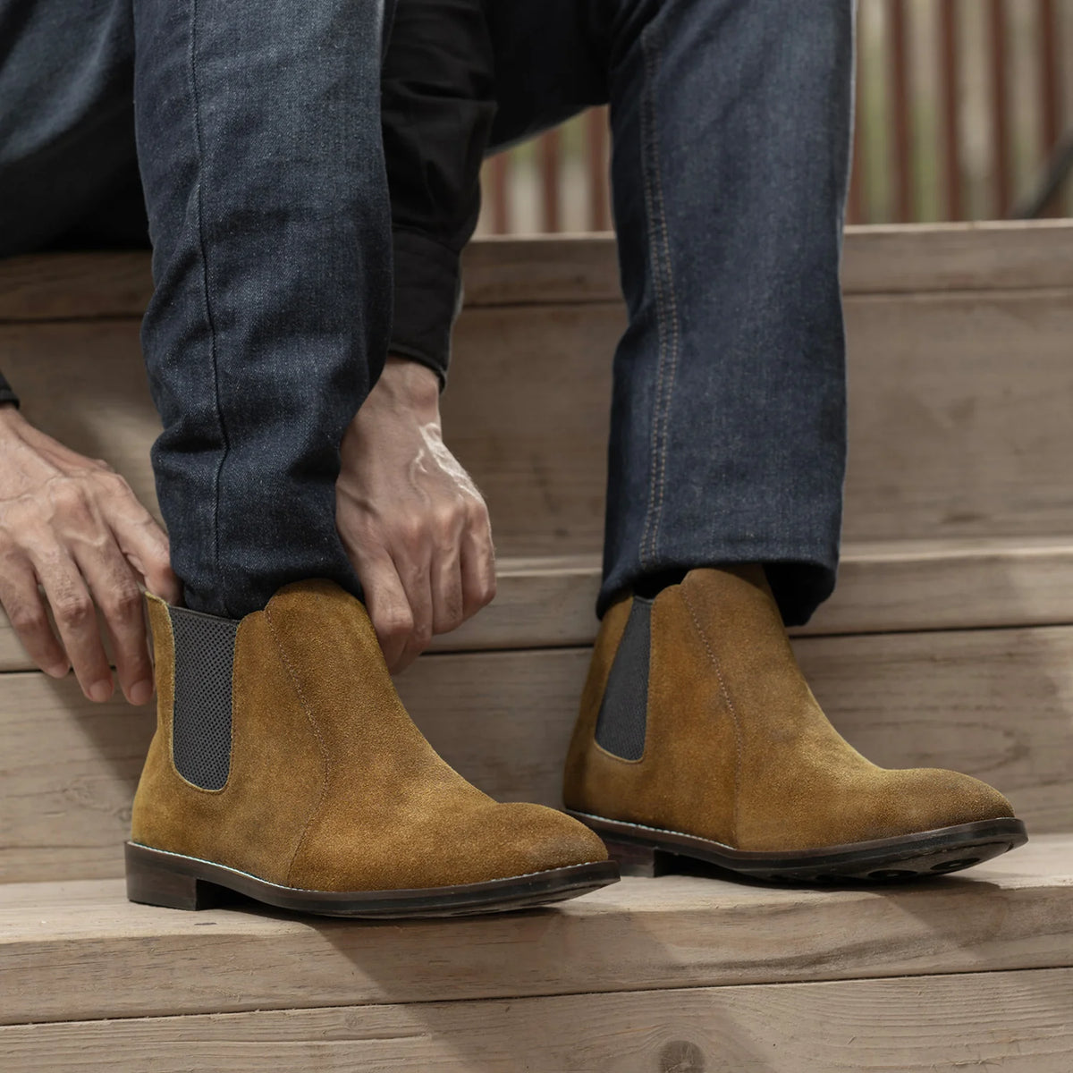 Orlaven Clarkson Chelsea Brúnn Suede Leðurstígvél - StudGuard fyrir Karla footwear image 10