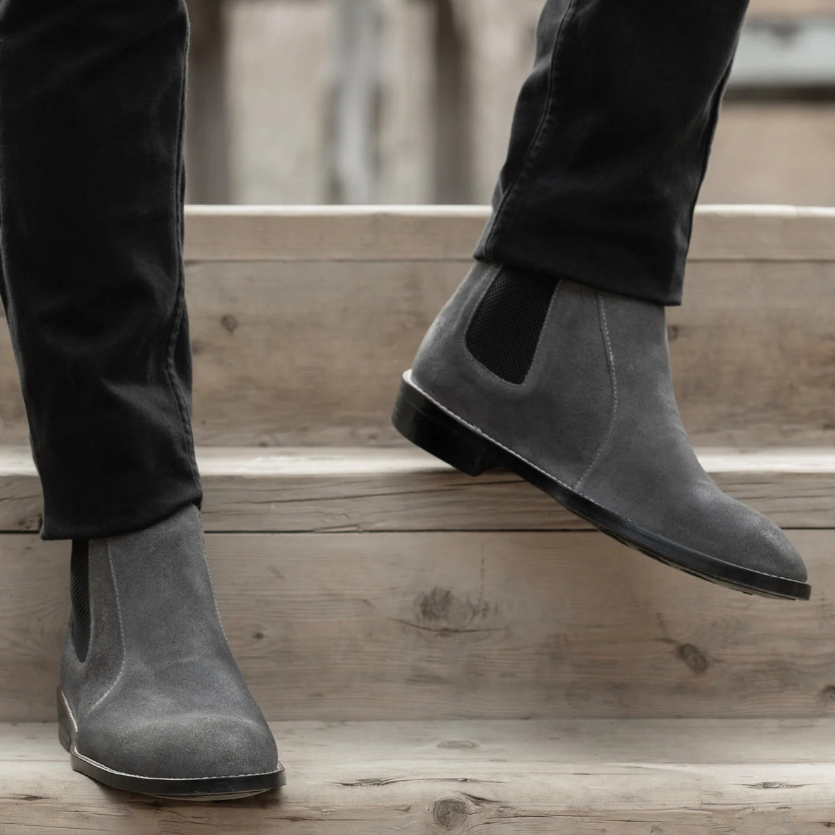 Orlaven Clarkson Chelsea Grey Suede Leðurstígvél - StudGuard fyrir Karla footwear image 9