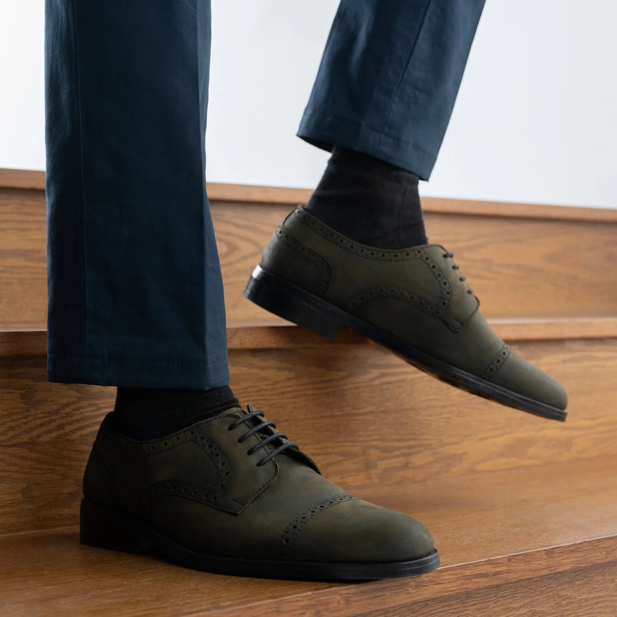 Orlaven Dirk Brogues Derby Olive Oil Pullup Leðurskór - StudGuard fyrir Karla footwear image 9