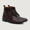 Duster Brogues Derby Brúnn Burnished Leðurstígvél - StudGuard fyrir Karla