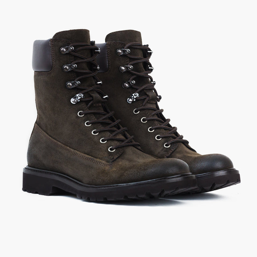 Explorer Dark Olive Suede Leather Boots fyrir karla