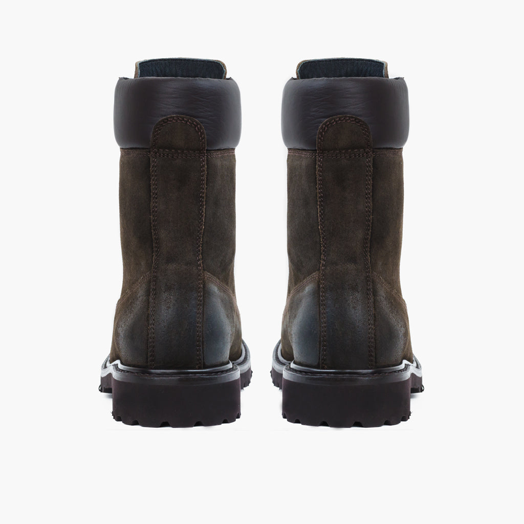Explorer Dark Olive Suede Leðurstígvél fyrir Karla - Styrktur hæll og tvöfaldir saumar