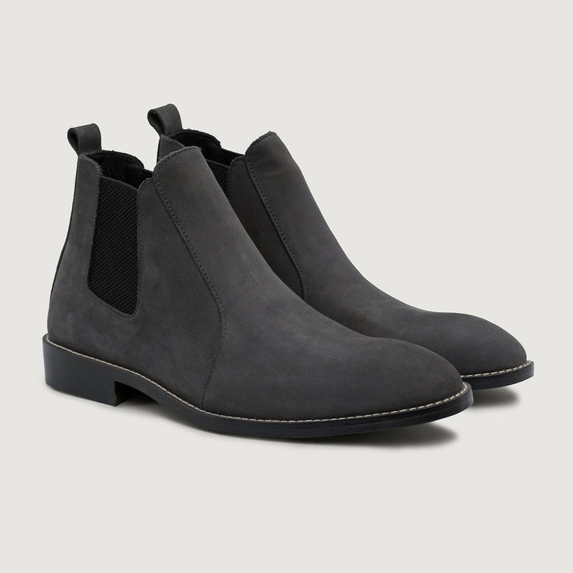Clarkson Chelsea Grey Nubuck Leðurstígvél - StudGuard fyrir Karla