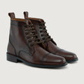 Knight Derby Burnished Brúnn Leðurstígvél - StudGuard fyrir Karla