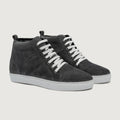 Marty High Top Grey Suede Leðurstrigaskór fyrir Karla
