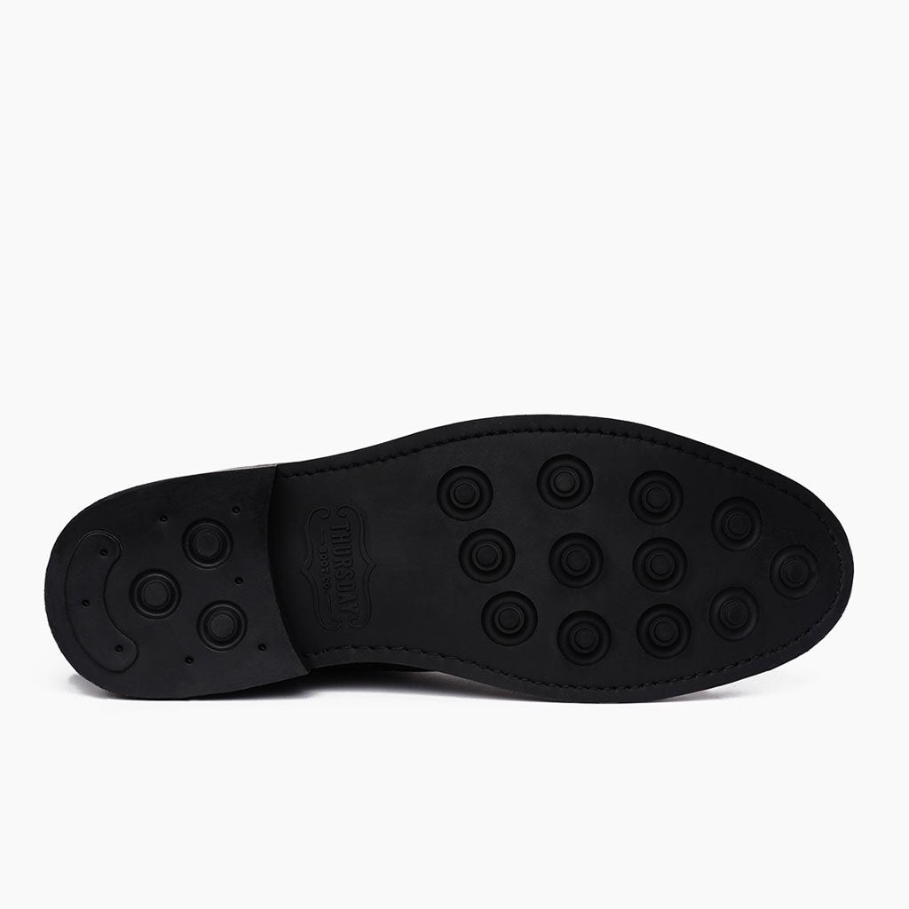 High-Traction Rubber Outsole & Lug Tread Pattern on Captain Svartur Matte Leðurstígvél fyrir Karla