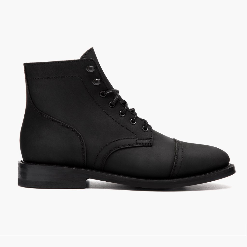 Black Full-Grain leather Boots - Goodyear randsaumur og táhluti
