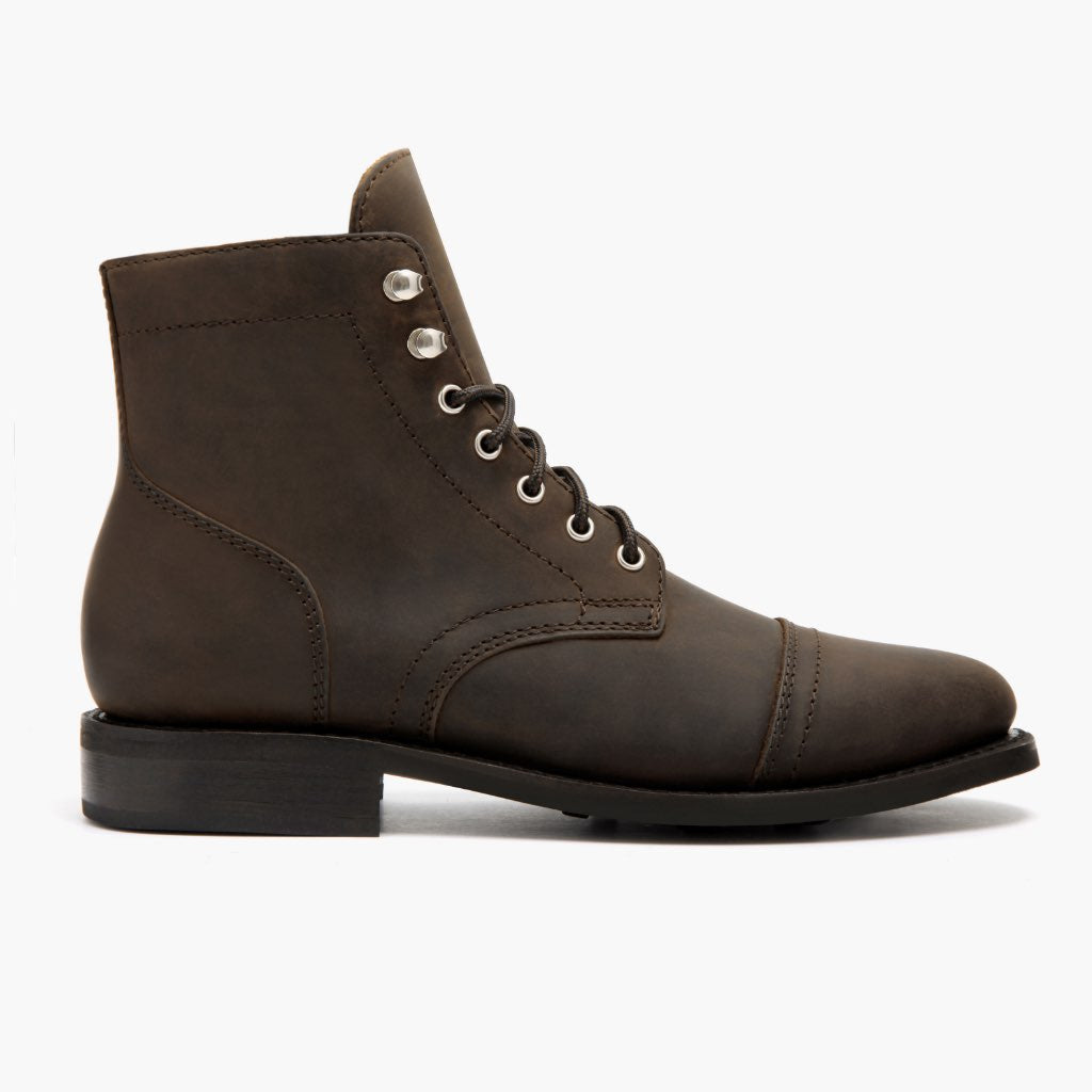 Captain Tobacco Leðurstígvél fyrir Konur in Classic Full-Grain Leather - Hliðarsýn | Kaupa á netinu