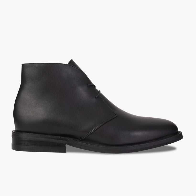 Scout Svartur Leather Boots fyrir karla