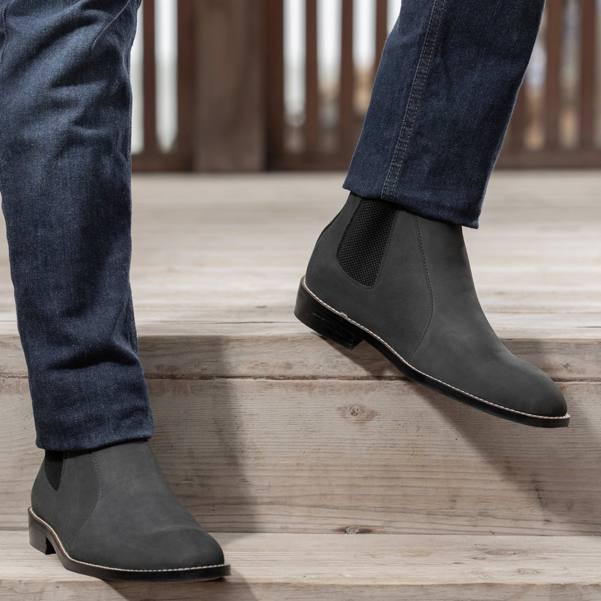 Orlaven Clarkson Chelsea Grey Nubuck Leðurstígvél - StudGuard fyrir Karla footwear image 9