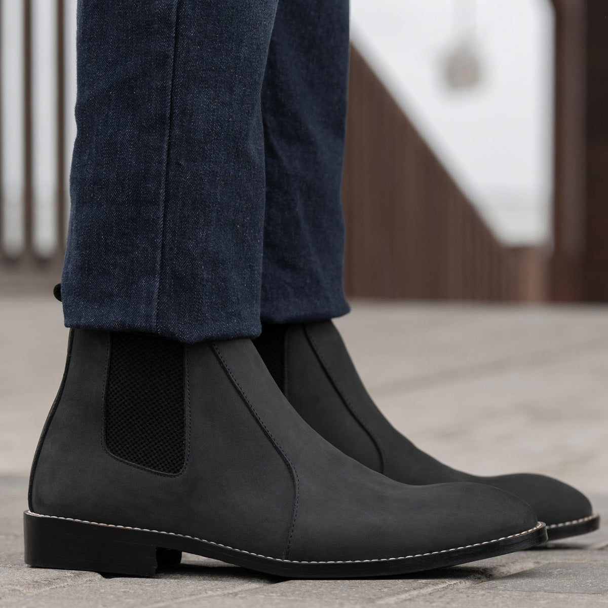 Orlaven Clarkson Chelsea Grey Nubuck Leðurstígvél - StudGuard fyrir Karla footwear image 10