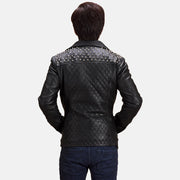 
Nærmynd of Notch & Zipper Hardware on Svartur með Nöglum Mótorhjólajakki úr Leðri fyrir Karla