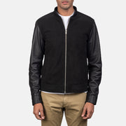 
Blain Brown Suede Bomber Jacket - Hliðarsýn með vinnuvistfræðilegu ermasniði