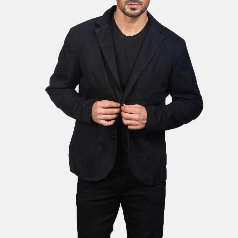 Borges Svartur Blazer fyrir karla